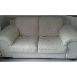 White italian leather 3+2 seater
