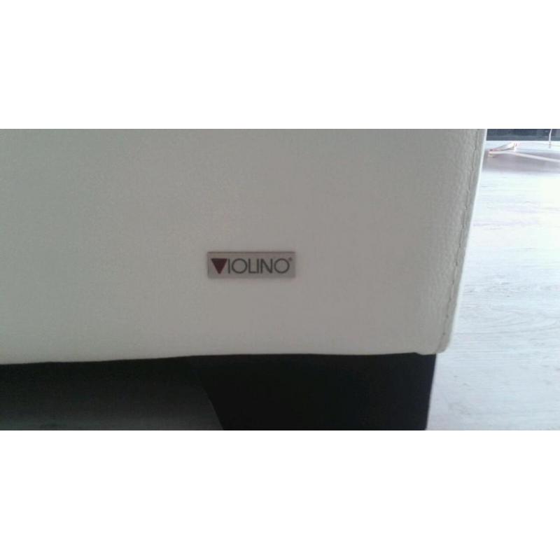 White italian leather 3+2 seater