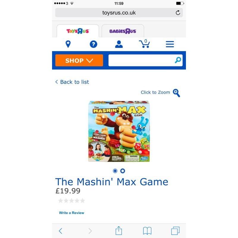 Brand new in box mashing max game