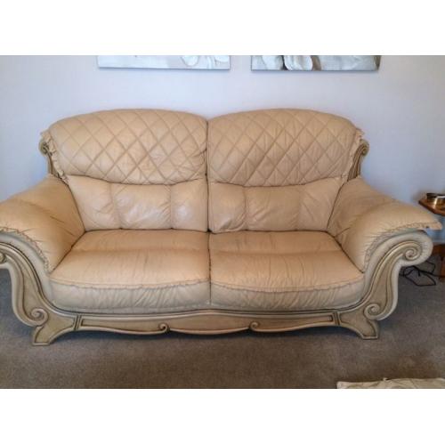 Cream Leather sofa