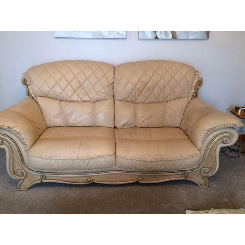 Cream Leather sofa