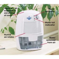 Aqua Dri Compact Portable Dehumidifier 500ml Prevent Mould Damp Air Moisture