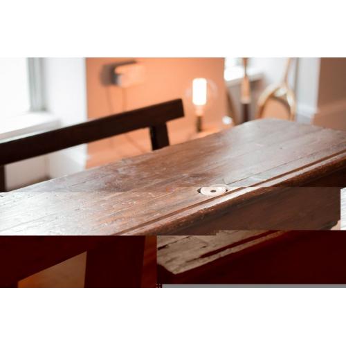 Antique Wooden School Bench with ink well