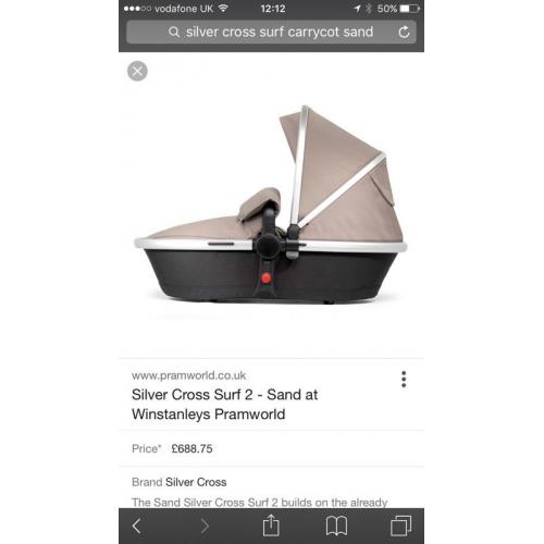 Silver Cross Surf Travel System Sand & Black Colour Pack
