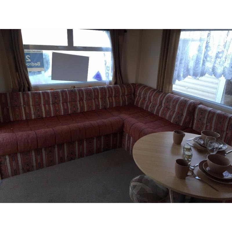 CHEAP FAMILY STATIC CARAVAN WITH HEATING FOR SALE AT SANDY BAY HOLIDAY PARK OPEN 12 MONTHS LOW FEES
