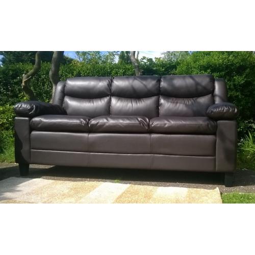 Ex-display Metro 3 Seater Brown Leather Sofa ( 2 seater also available )