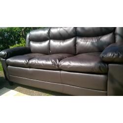 Ex-display Metro 3 Seater Brown Leather Sofa ( 2 seater also available )