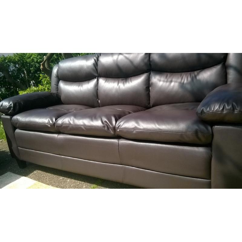 Ex-display Metro 3 Seater Brown Leather Sofa ( 2 seater also available )
