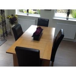 Dining table and chairs