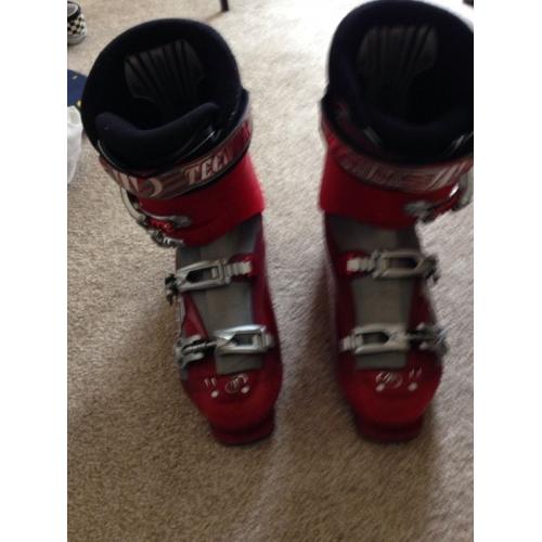 Mens technica ski boots and bag.