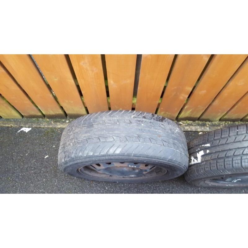 TWO WHEELS WITH TYRES