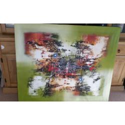 Two abstract giant oil paintings
