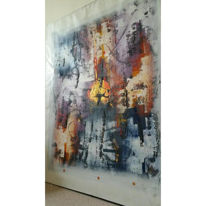 Two abstract giant oil paintings