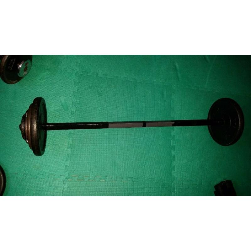 37kg standard weights and bar