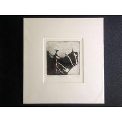 Art Abstract Etching Original Signed Prints, Limited Editions x 4
