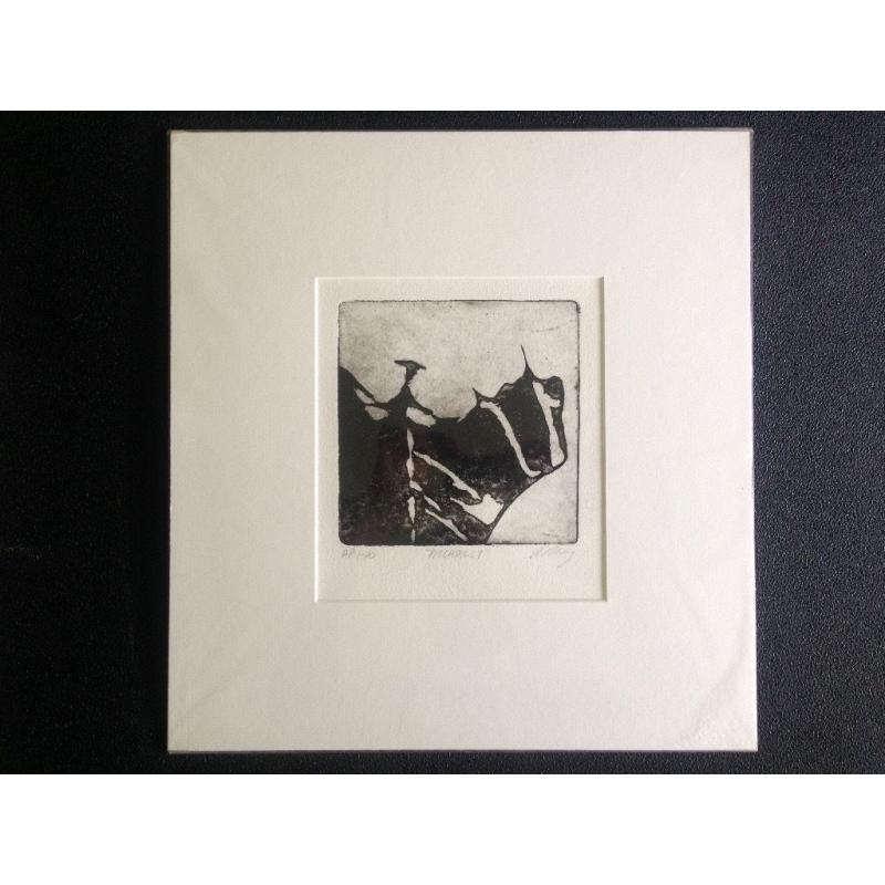 Art Abstract Etching Original Signed Prints, Limited Editions x 4