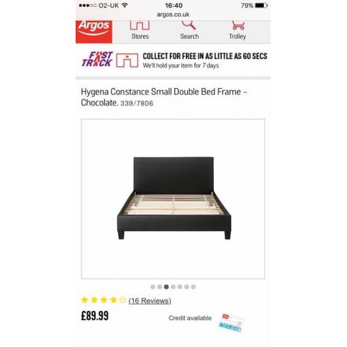 Small double bed frame & mattress