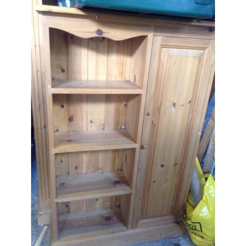 Antique pine CD and DVD shelving
