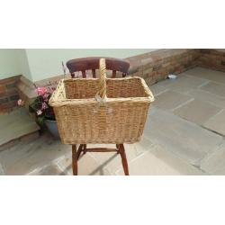 Vintage in original condition, no breaks, heavy ,strong willow butchers basket
