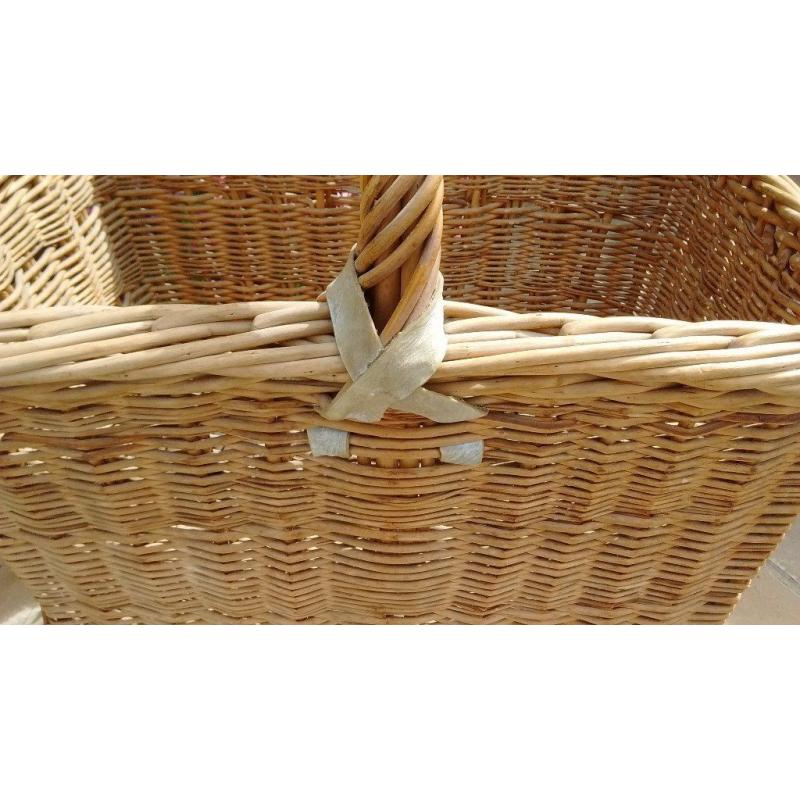 Vintage in original condition, no breaks, heavy ,strong willow butchers basket