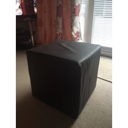 Brown faux leatherette cube