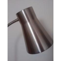 Brushed steel standard lamp