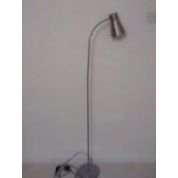 Brushed steel standard lamp