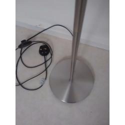 Brushed steel standard lamp