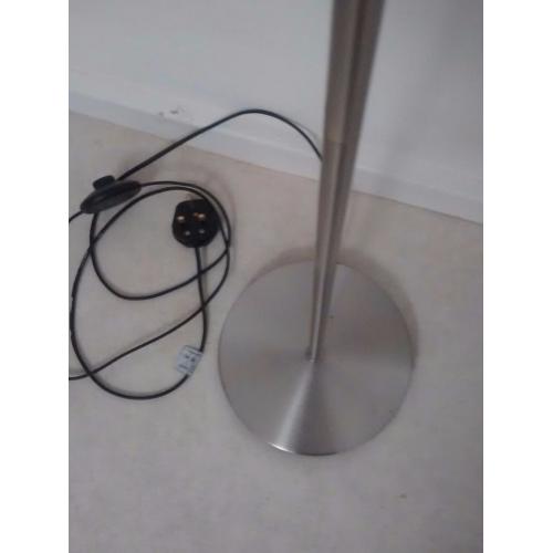 Brushed steel standard lamp