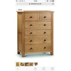 Julian Bowen solid Oak Drawers, Dimensions: 44cm x 83cm x 107.5cm