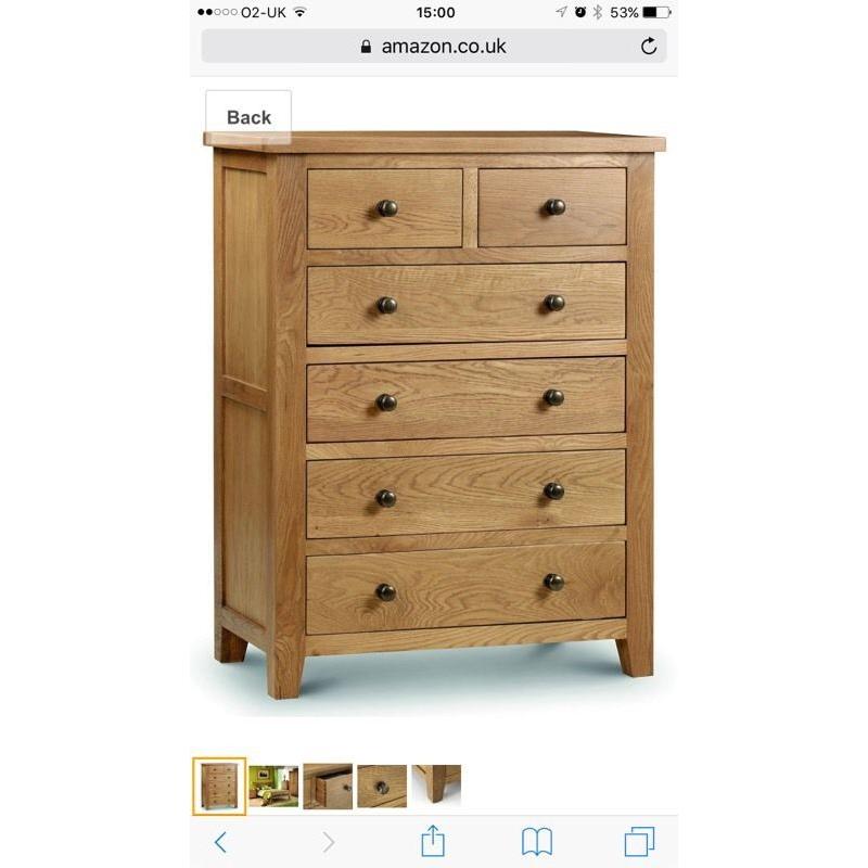 Julian Bowen solid Oak Drawers, Dimensions: 44cm x 83cm x 107.5cm