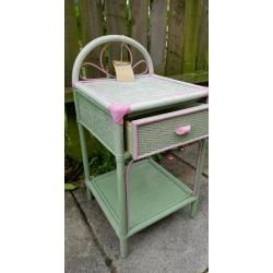 Green with pink one draw cupboard / table
