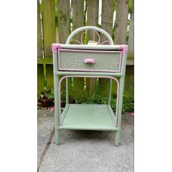 Green with pink one draw cupboard / table