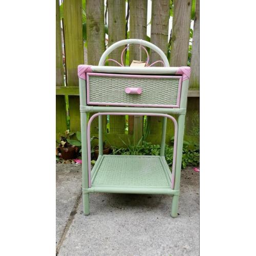 Green with pink one draw cupboard / table