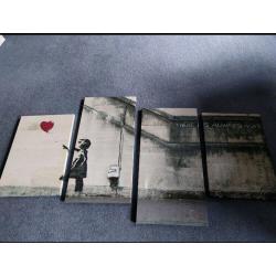 4 piece canvas banksy "there is always hope"