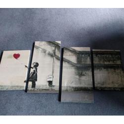4 piece canvas banksy "there is always hope"
