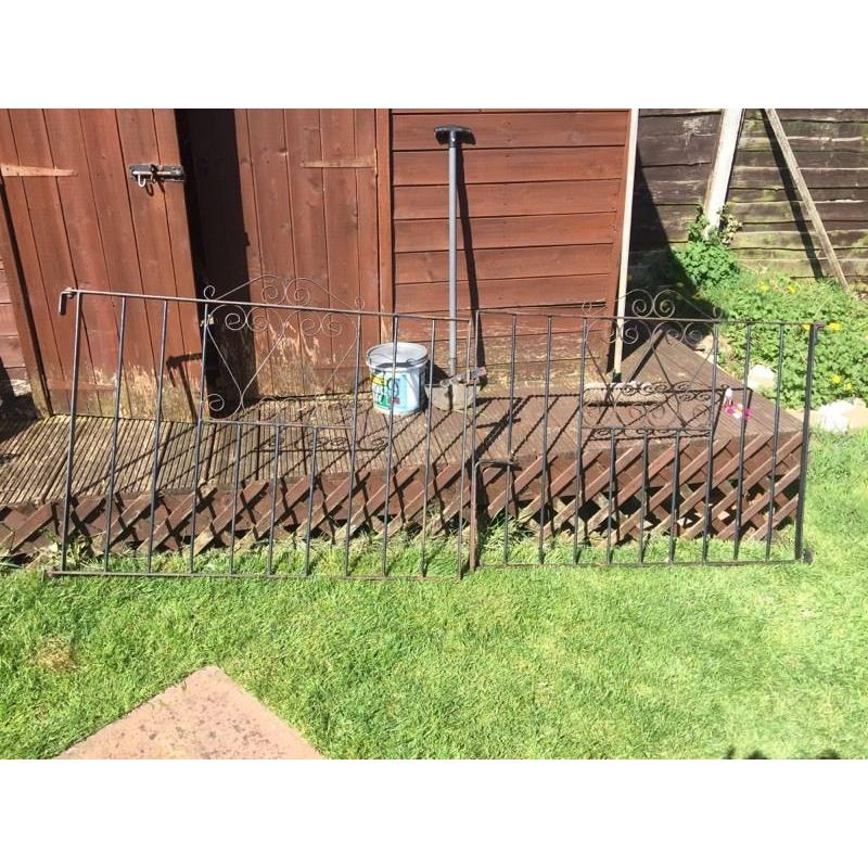 Black iron garden gates
