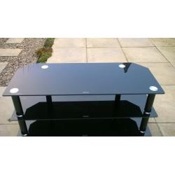 Black glass TV stand