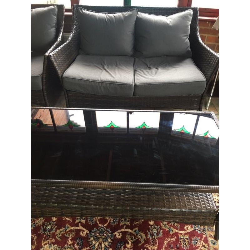 Rattan Garden Patio Furniture set outdoor sofa table Grey Brown