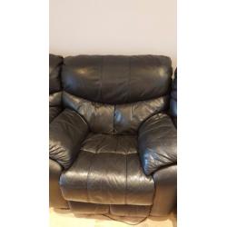 Dfs leather black sofa recliners 2+1+1.BARGAIN