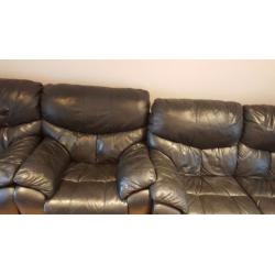 Dfs leather black sofa recliners 2+1+1.BARGAIN
