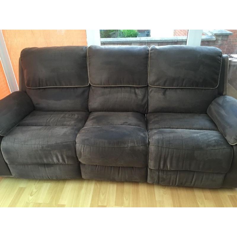 Harvey's Microfiber rocking recliner chair and recliner 3 seater sofa