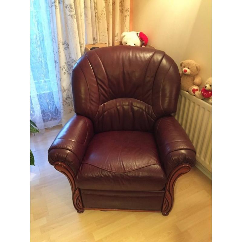 brown leather armchair, electronic