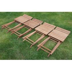 4x ScanCom Hardwood Garden Chairs. Folding Hard Wood Set.