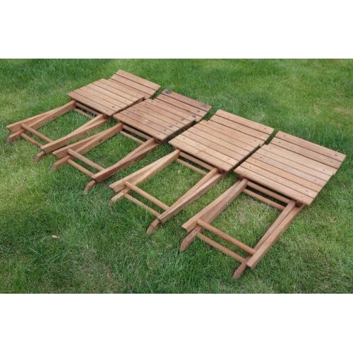 4x ScanCom Hardwood Garden Chairs. Folding Hard Wood Set.