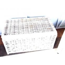 Grey and Buff Rattan Storage Trunk/ Chest