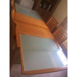 Glass topped table and chairs