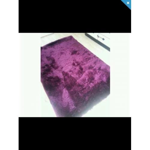 NEXT Purple Fluffy Shaggy Rug Large