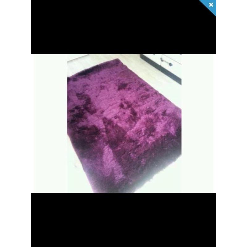 NEXT Purple Fluffy Shaggy Rug Large