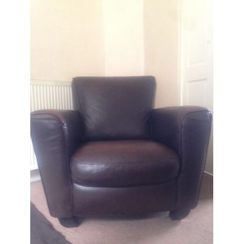 Brown leather chair